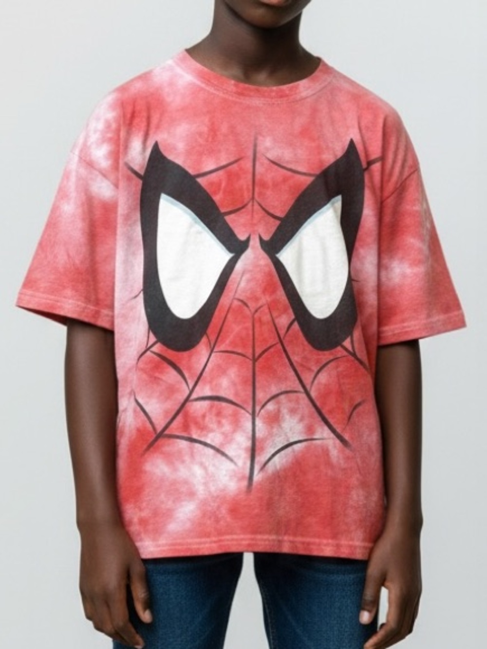 Spider Man Marvel Graphic Tee 100% Cotton Kids small superhero Red Tie Dye Shirt